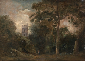 A Church in the Trees by John Constable [1776–1837]